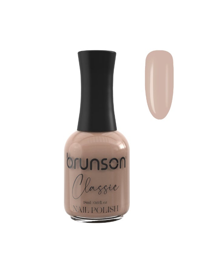 Brunson Classic Nail Polish 18ml Fast Dry Nail Lacquer Nail Harderner Normal Polish Glossy Gel Effect Quick Air Dry Long-Lasting Natural Nail Enamel Salon Quality Manicure Pedicure Regular Polish - Image 1